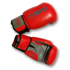 MYO BOX - Red/Grey 12oz Leather Boxing Gloves