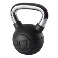 Jordan Fitness Black Rubber Covered Kettlebell with Chrome Handle 10kg