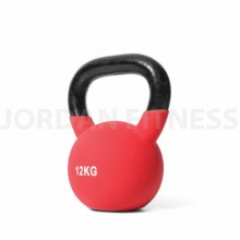 Jordan Fitness Coloured Neoprene Covered Kettlebell (each) 12kg - Red