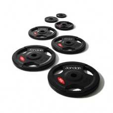 Olympic black rubber discs with handgrips (round) - 2.5kg Olympic black rubber discs with handgrips (round) - 2.5kg