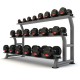 Jordan Rubber Dumbbells (Solid Ends) - 2.5-30kg (2.5kg increments / 12 pairs)  with 12 pair rack 